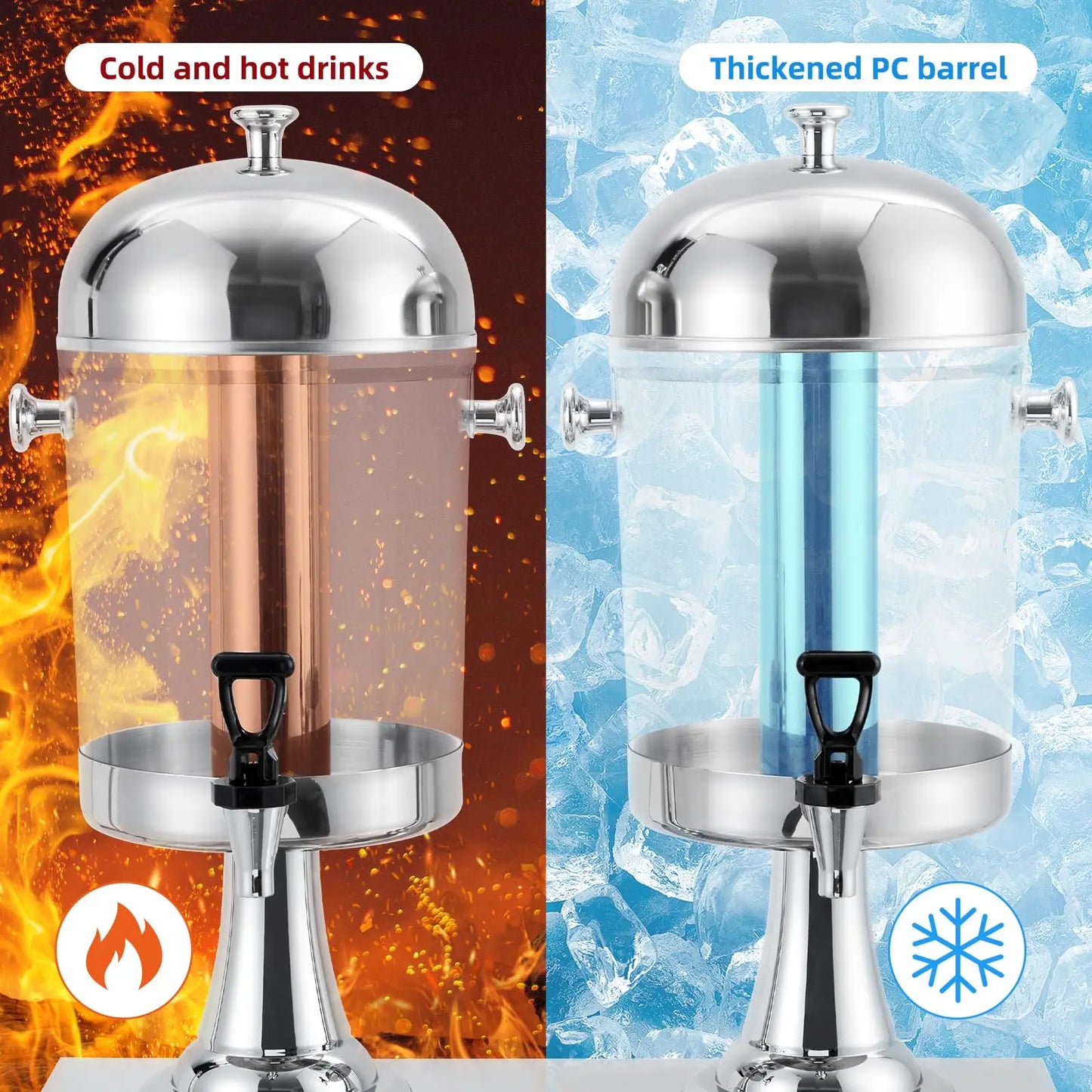 Stainless Steel Beverage Dispenser With Ice Core And Stand