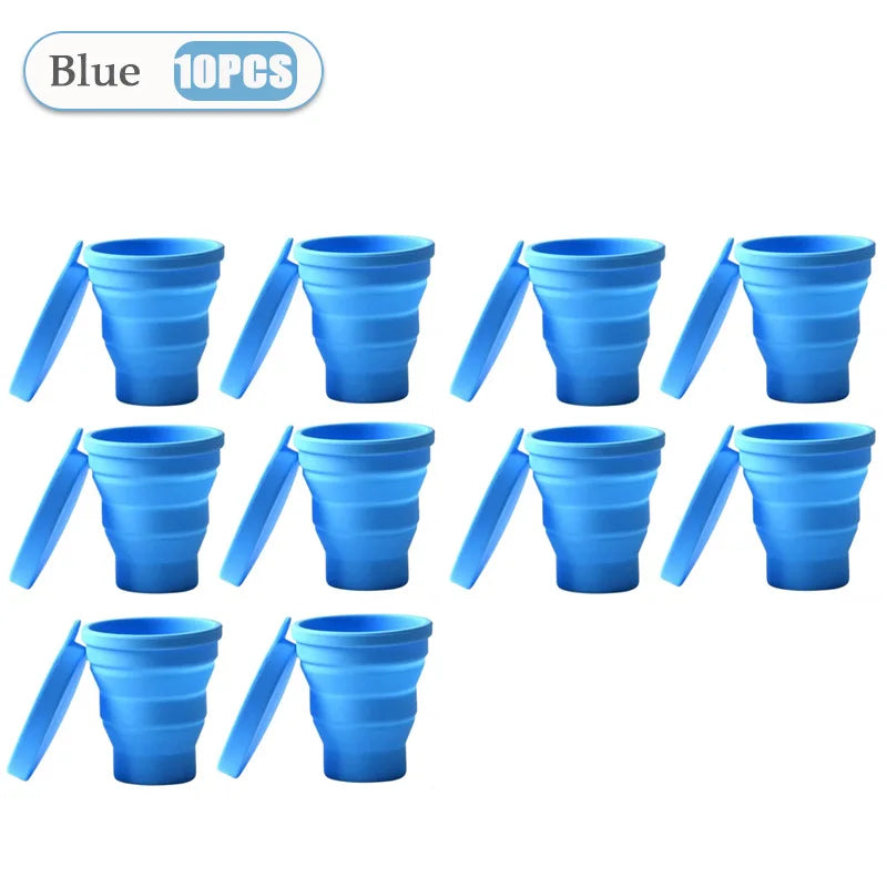 Silicone Folding Telescopic Cup With Lid For Tea And Coffee