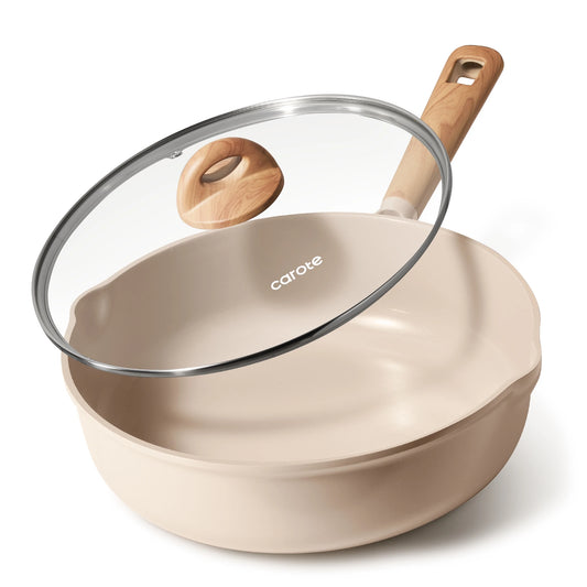 Ceramic Nonstick Frying Pan Skillet With Lid Induction Compatible