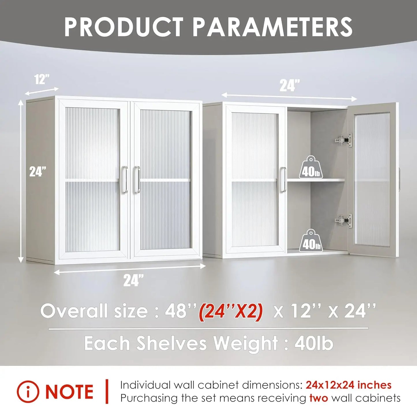 Kitchen Wall Cabinets With Four Doors And Acrylic Glass Doors