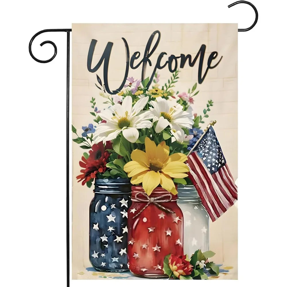Patriotic Summer Garden Flag for Outdoor Holiday Celebrations