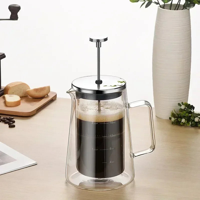 Borosilicate Glass French Press With Double Wall Insulation
