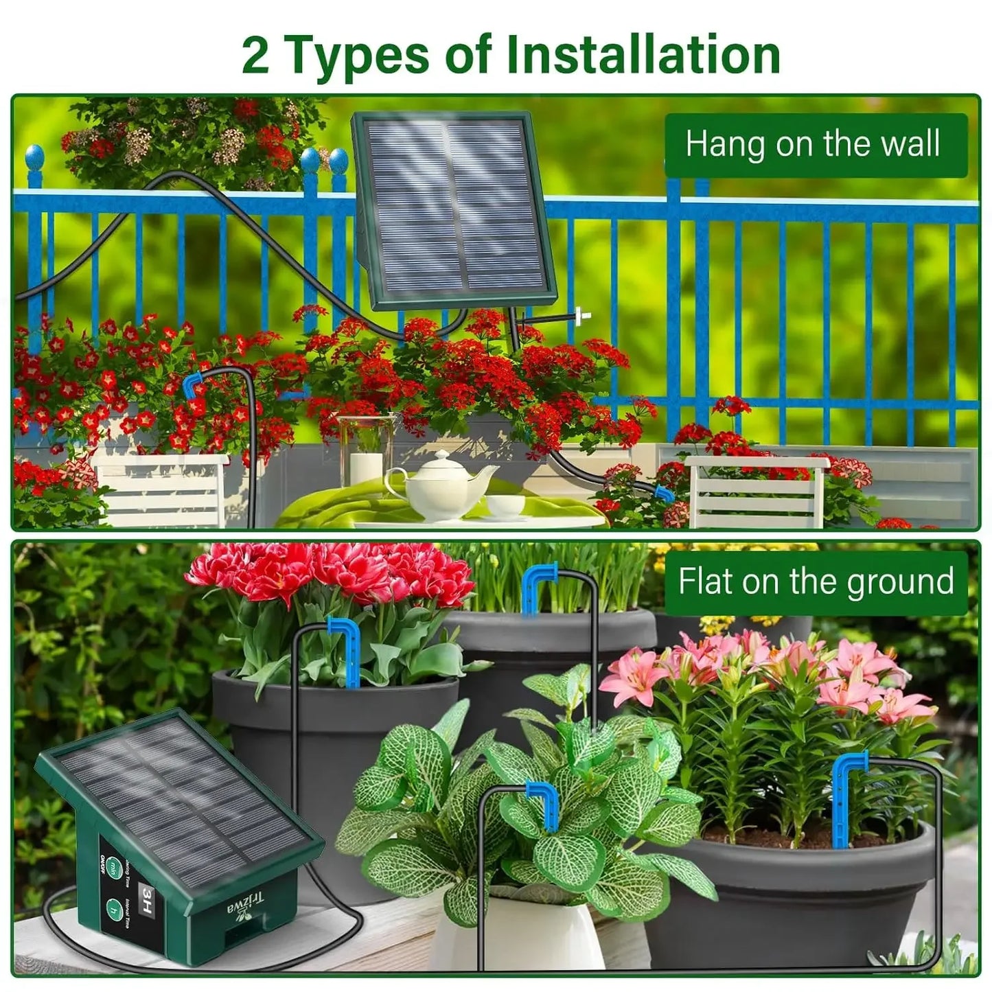 Solar Garden Irrigation System for Balcony with Automatic Drip Kit