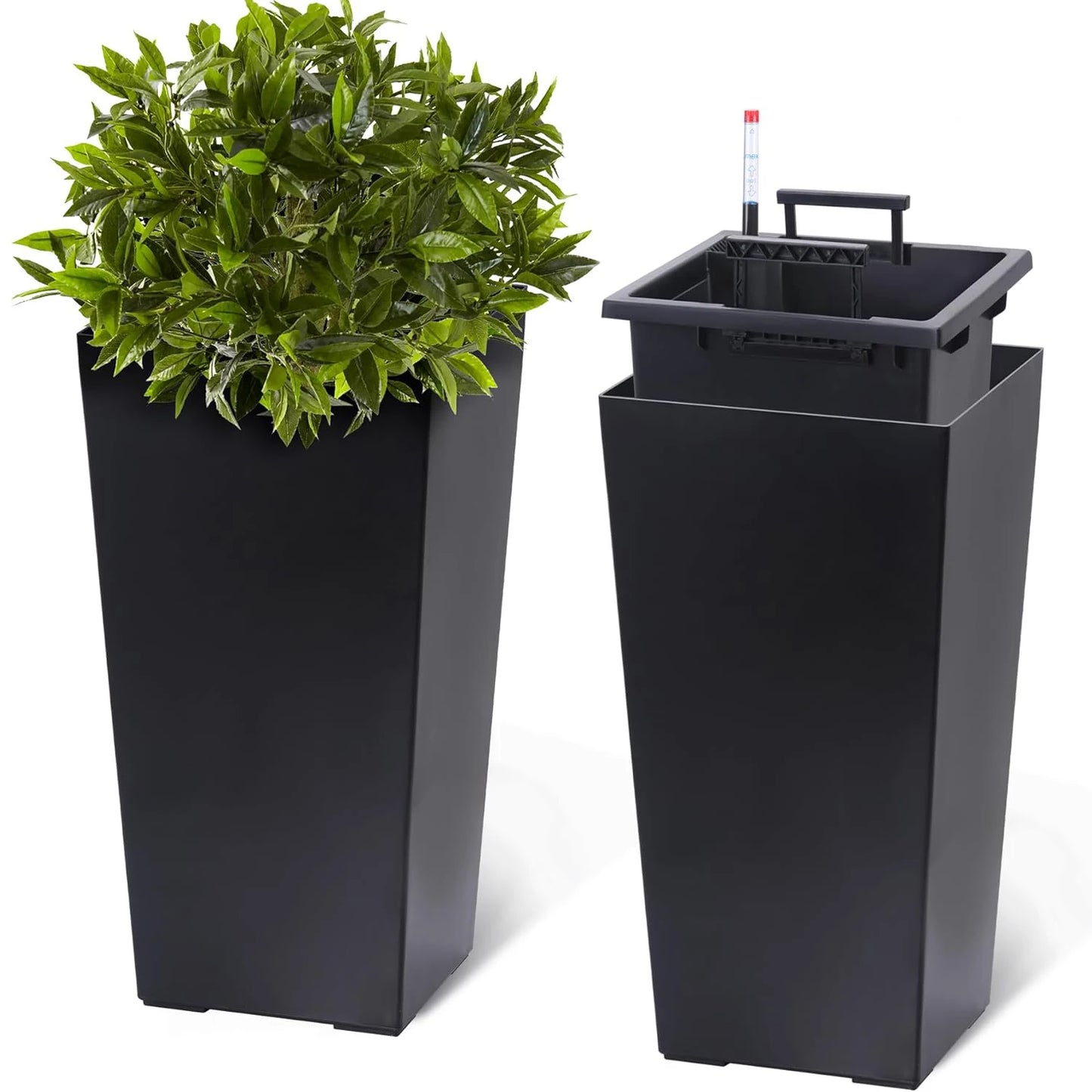 HobbyLane Indoor Outdoor Tall Planter With Shelf Insert