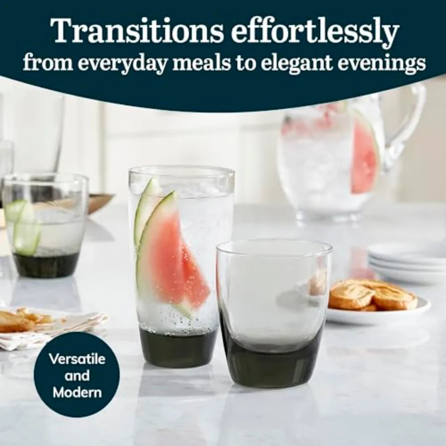 Classic Rocks And Tumbler Glass Set With Dishwasher Safe Glasses