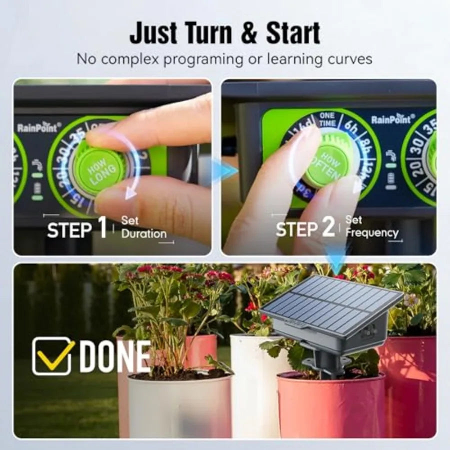 Easy-Setup Solar Drip Irrigation System for Indoor Outdoor Plants
