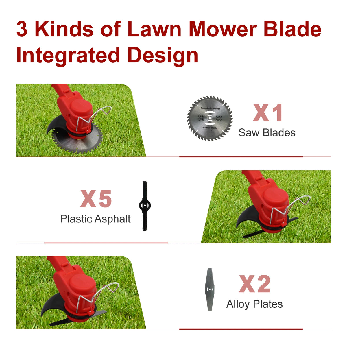 Cordless Weed Trimmer Electric Edger 21V one/Two 5C 1.5Ah Lithium Battery US Charger Ideal Handheld for Lawn Care Garden Work
