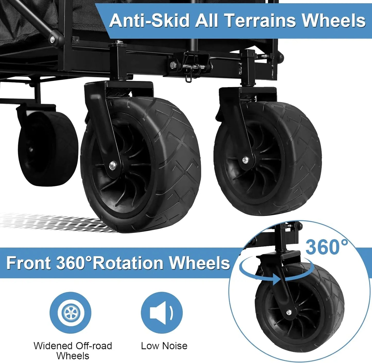NONEL Collapsible Folding Wagon With Wheels For Camping Outdoor Activities