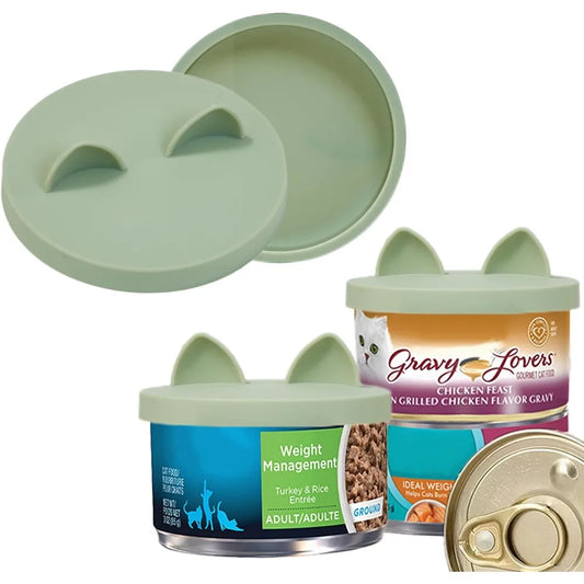 OHMO Silicone Cat Food Can Lids 2 Pack Leak Proof Food Storage