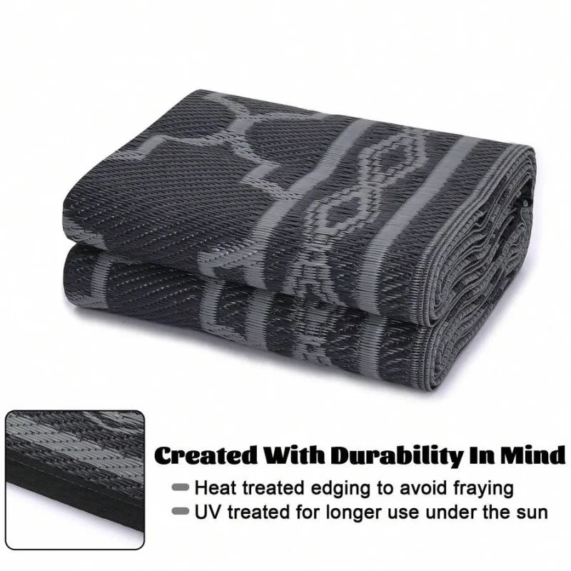 Geometric Outdoor Rug Waterproof Patio Mat For Balcony Camping