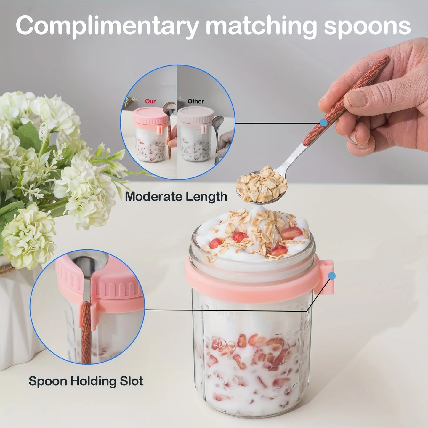 Argon Tableware Overnight Oats Cups Glass Set Of Six