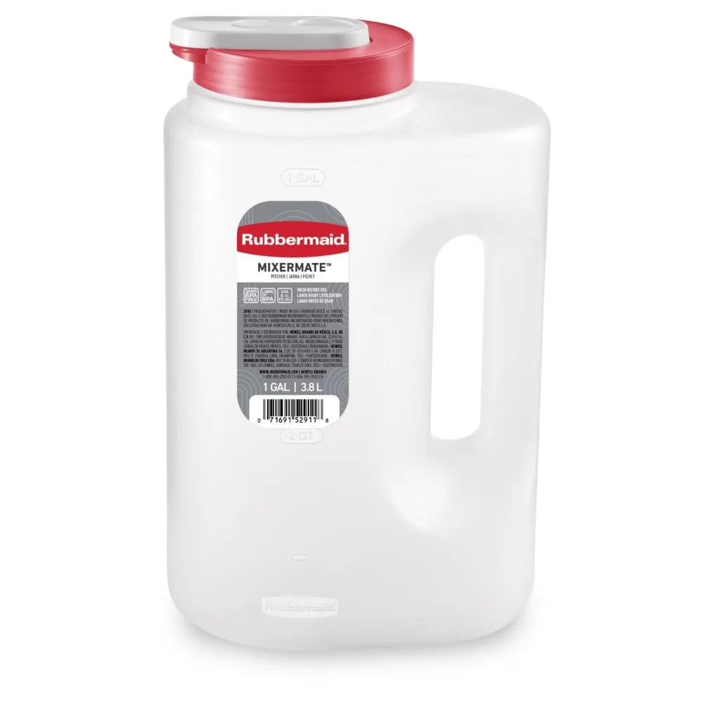 Leak-Proof Pitcher with Lid 1 Gallon 3.8L Clear Plastic Water Jug Storage Container for Kitchen Fridge Juice Iced Tea Beverage