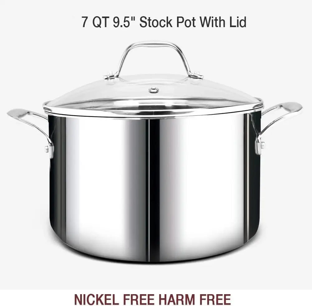 Whole-Clad 3-Ply Nickel Free Stainless Steel Cookware Set Induction Compatible