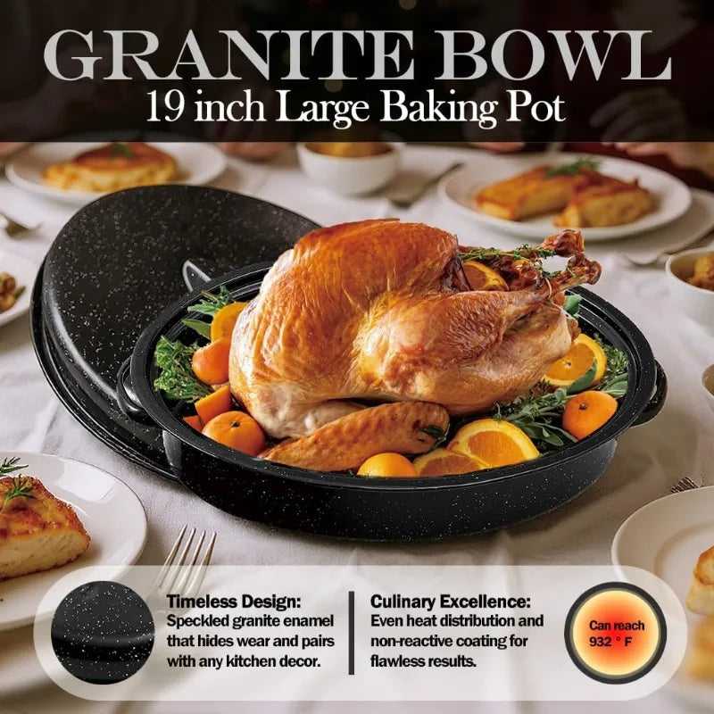 Oval Enamel Cast Iron Dutch Oven With Lid For Roasting
