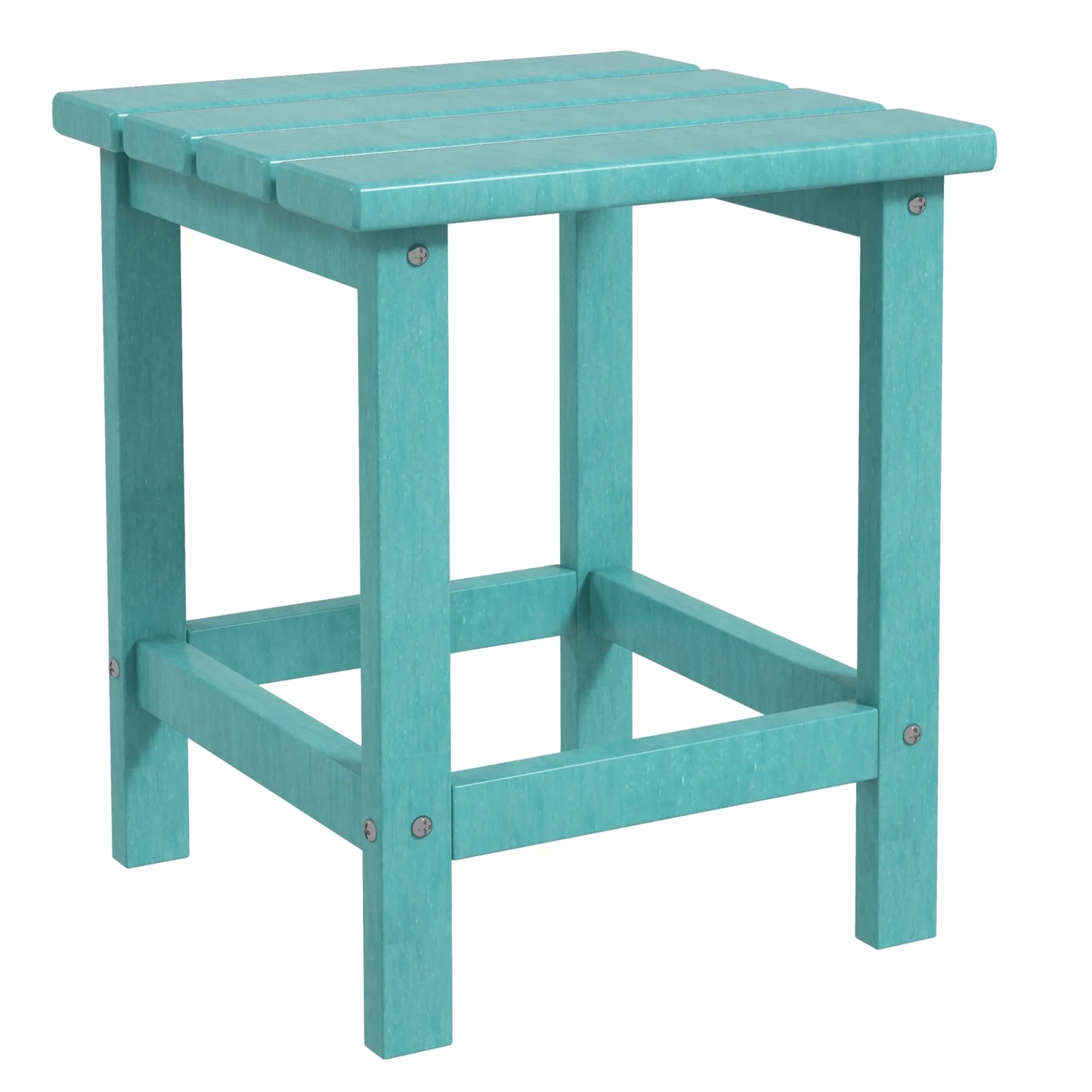 Patio Side Table, Outdoor Plastic End Table for Backyard Deck Lawn, Green