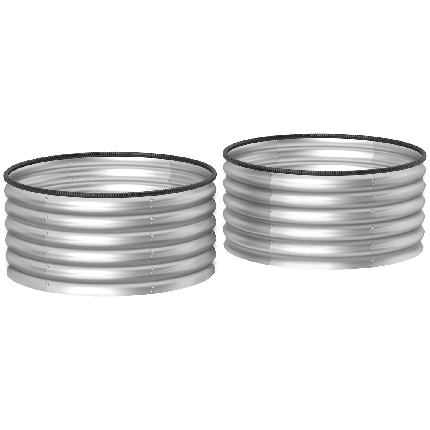Galvanized Raised Garden Bed Set Of 2 Durable Steel