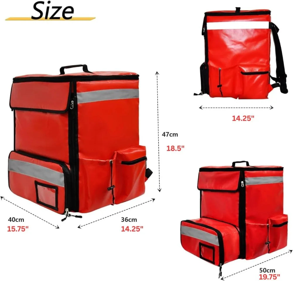 Insulated Food Delivery Backpack Expandable With Cup Holders Waterproof