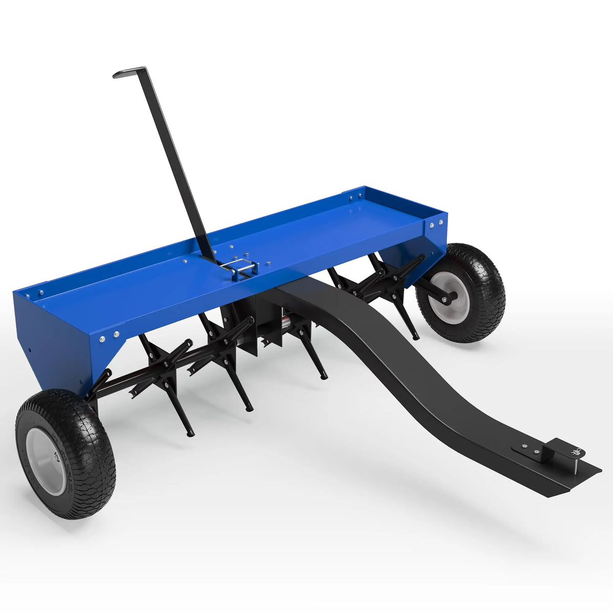 Heavy Duty 40-Inch Tow Behind Spike Aerator For Lawn Tractor ATV, Universal Hitch, 6 Rotating Steel Plates, 2-Inch Depth