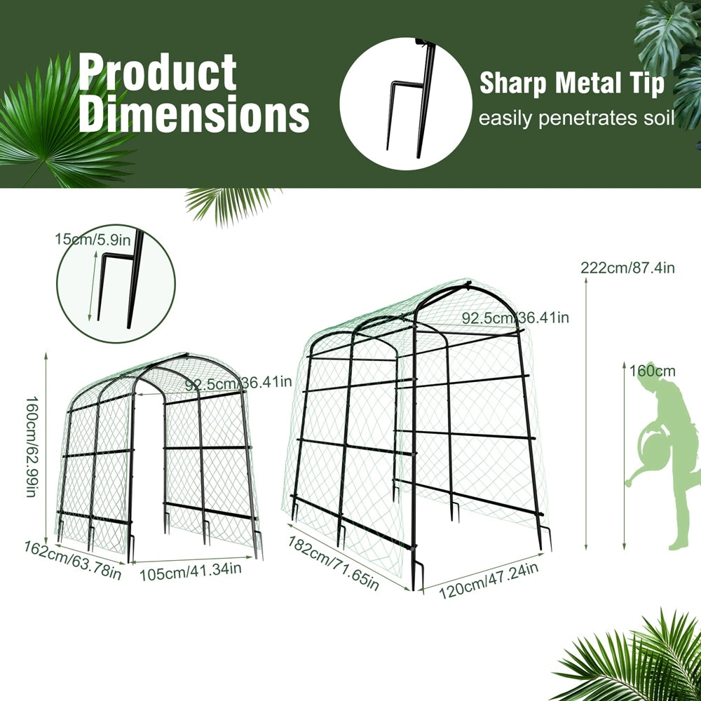 Wisfor U Shaped Metal Tall Garden Plant Trellis For Climbing