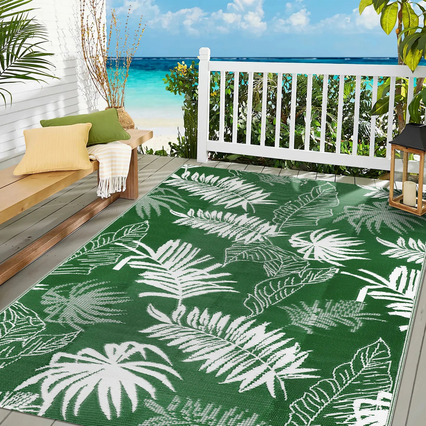 Outdoor Waterproof Recycled Polypropylene Straw Rug Patio Carpet