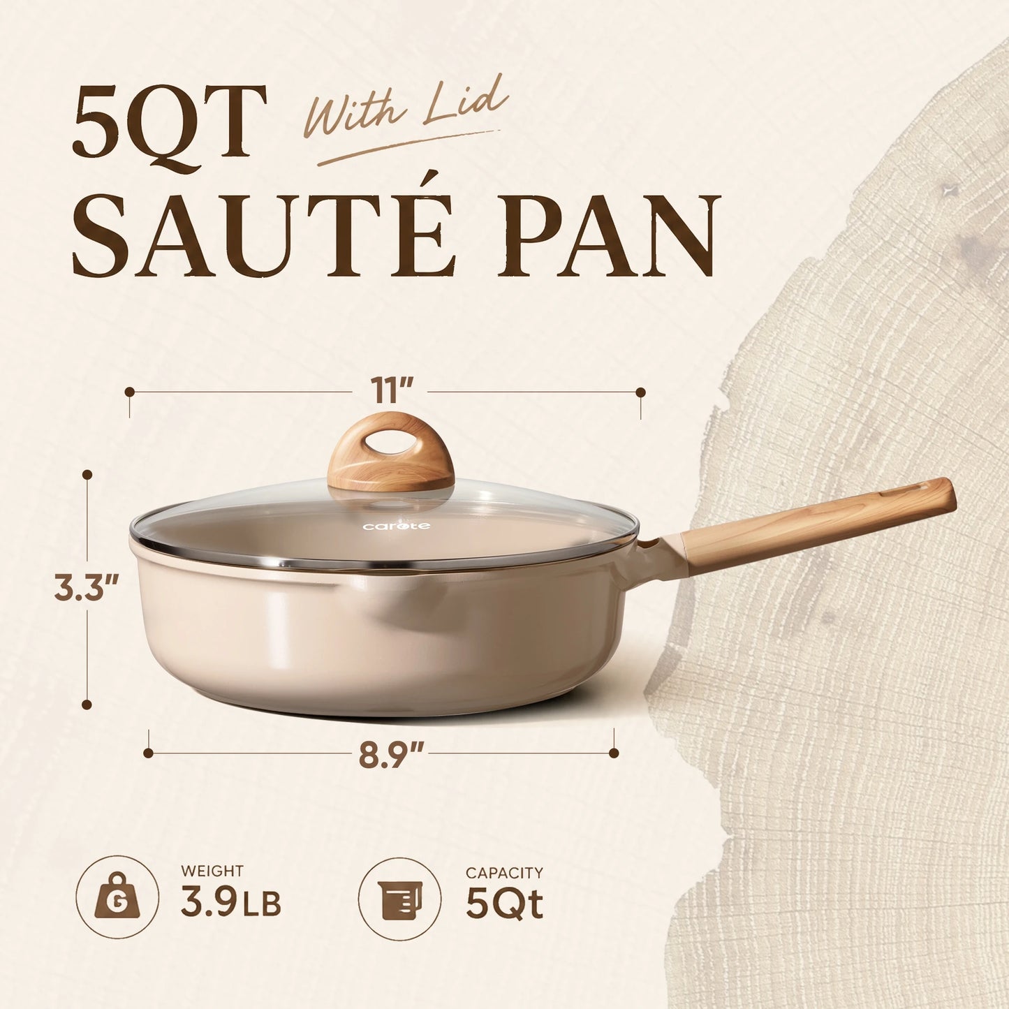 Ceramic Nonstick Frying Pan Skillet With Lid Induction Compatible
