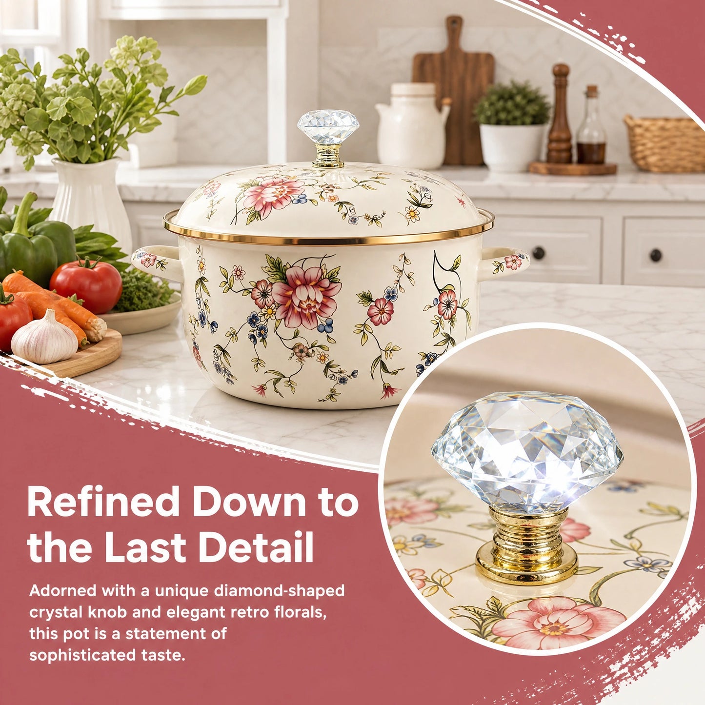 Enamel Pot With Lid For All Stovetops Durable Kitchenware