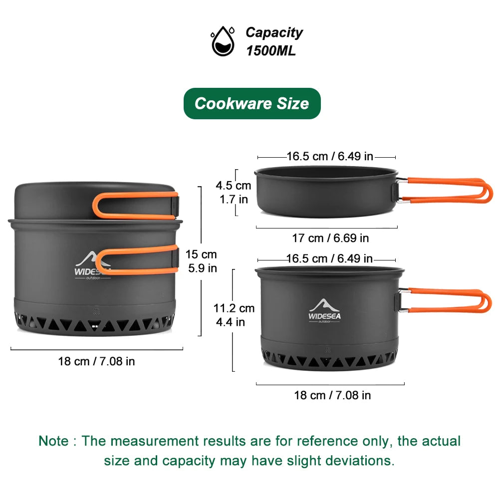 Widesea Camping Cookware Set Outdoor Utensils Kit For Hiking