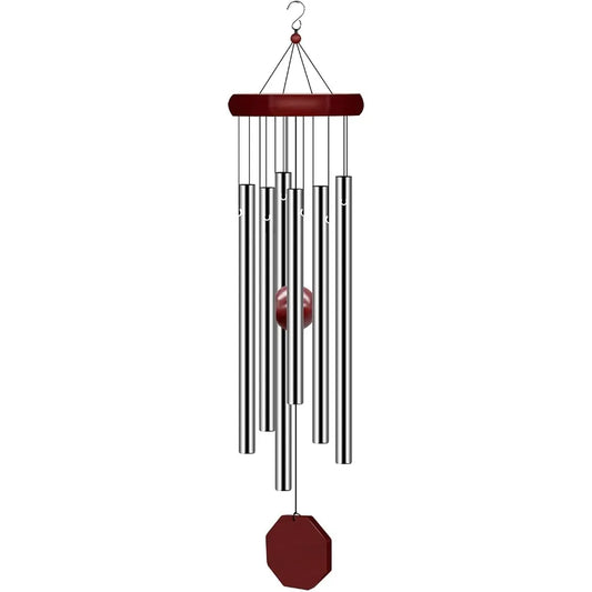Large Deep Tone Memorial Wind Chimes for Outdoor Sympathy Personalized with 6 Tuned Tubes Elegant Musical Chime Gift for Garden Patio Balcony Home Decor Memorials Bereavement Loss Remembrance Thoughtful Tribute for