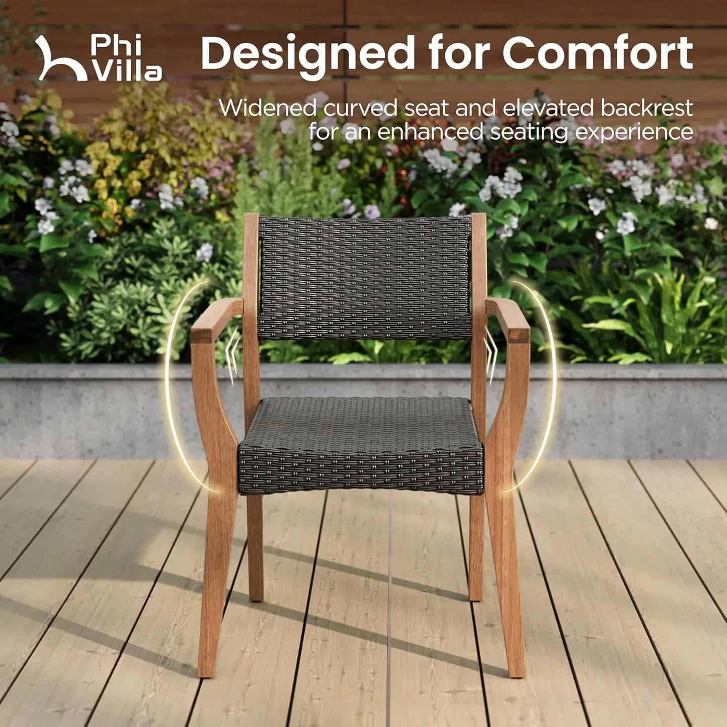Acacia Wood Outdoor Dining Set Expandable Table and Chairs