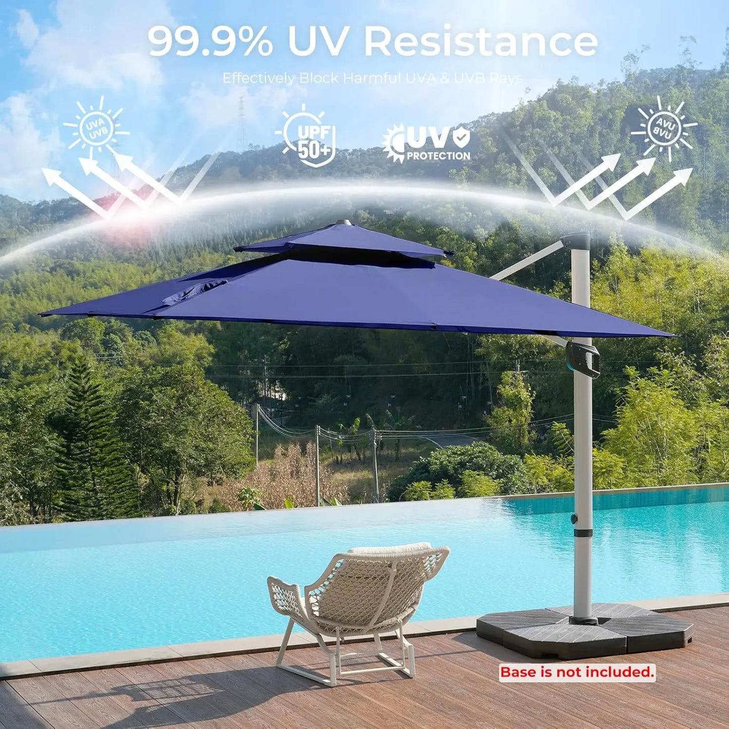 Cantilever Offset Patio Umbrella With 360 Degree Rotation