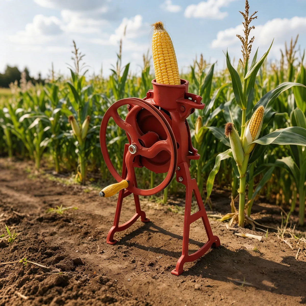 Manual Corn Thresher – Durable Pig Iron, Ergonomic Handle, Stable Design, Adjustable Inlet, Motor Compatible, Fast Kernel Removal, Easy to Clean, Ideal for Home & Small Farms