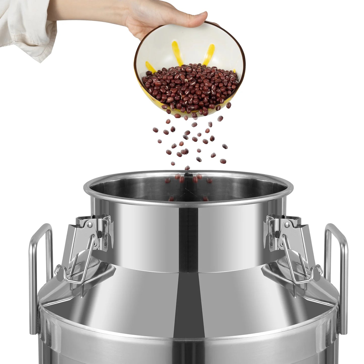 Stainless Steel Milk Jug 60L/15.85Gal Sealed Milk Can, Mirror Polishing Milk Bucket, Large Mouth Opening Large Mouth Opening Food Storage Bucket