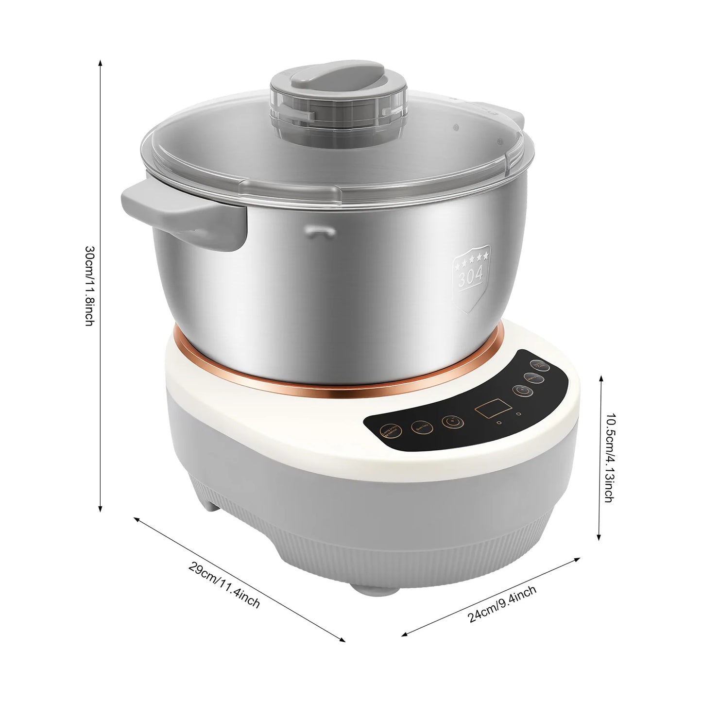 Electric Dough Maker with Ferment Function Dough Mixer Machine Flour Kneading Machine for Pizza Bread 200W 5L