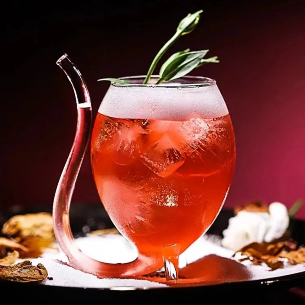 Crystal Clear Wine Glass With Straw For Drinks Gift