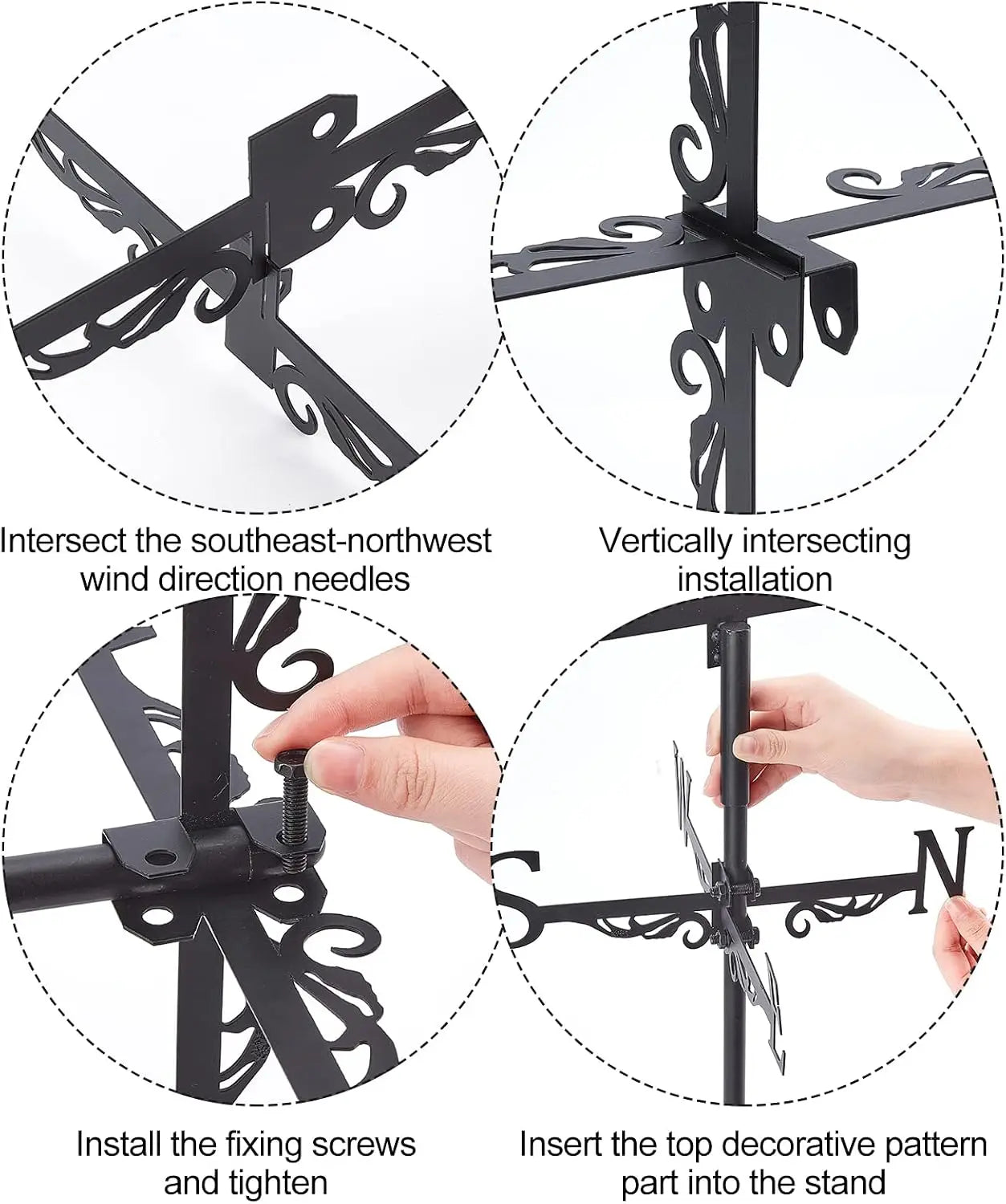 Crow Weathervane Raven Weather Vane for Yard Animal Metal Wind Vanes Roof Mount for Outside Garden Black Weathervanes