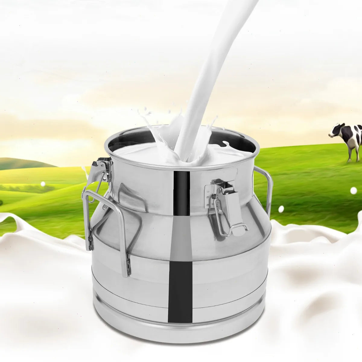 12L Milk Can with Airtight Silicone Seal, Stainless Steel Construction, Dent-Resistant, Easy to Clean, Ideal for Brewing and Res