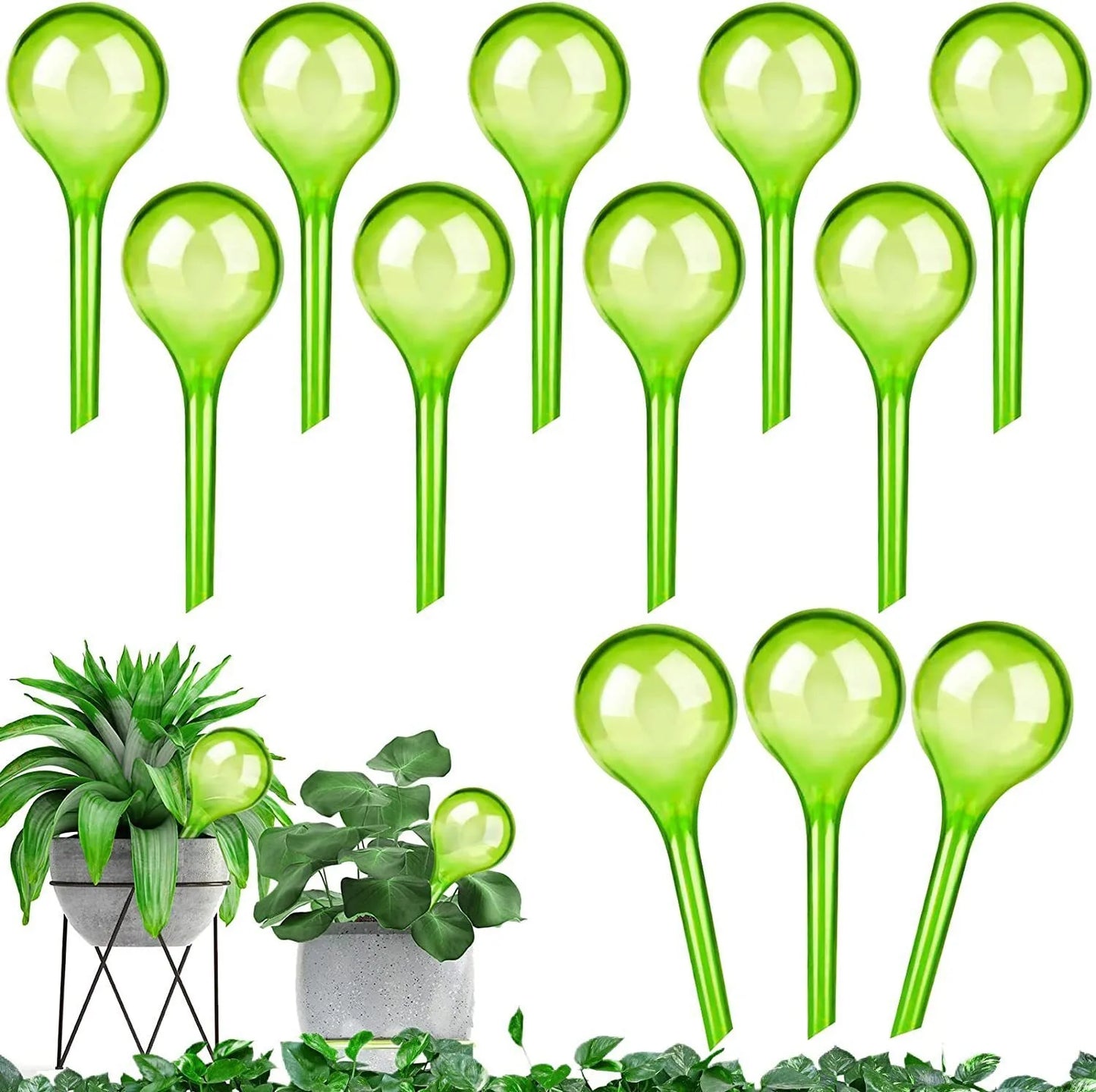 6pcs Small Plant Watering Globes Self Watering Bulbs PVC Automatic Watering Balls Plant Watering System 5.1inches