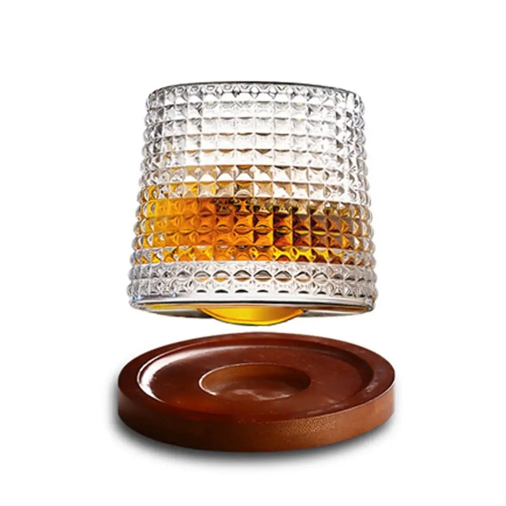 Rotating Whiskey Glass With Base 360 Degree Spin Cocktail