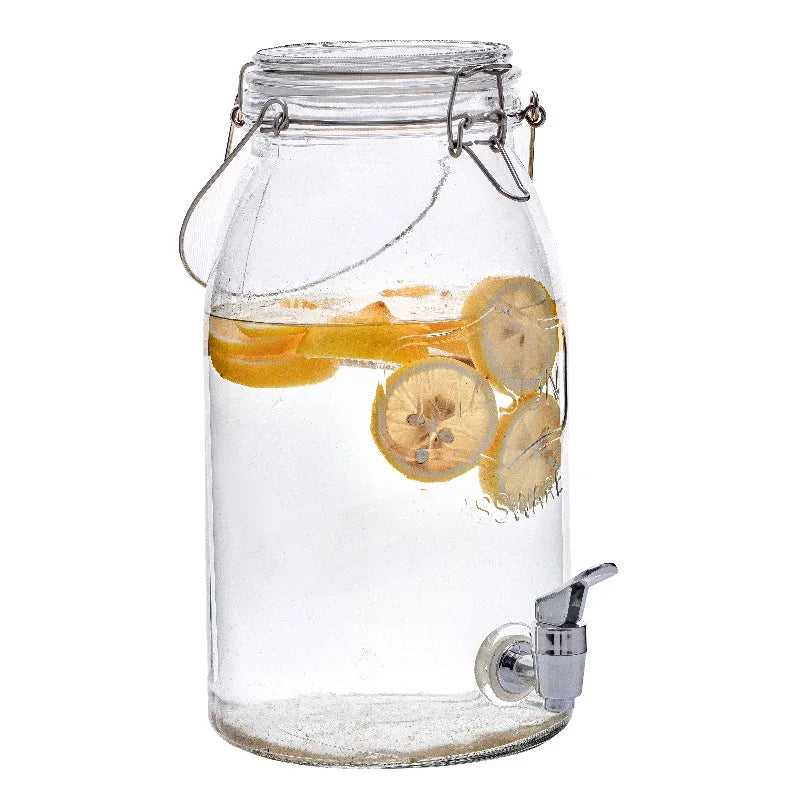 Clear Glass Mason Sun Tea Beverage Dispenser Jar