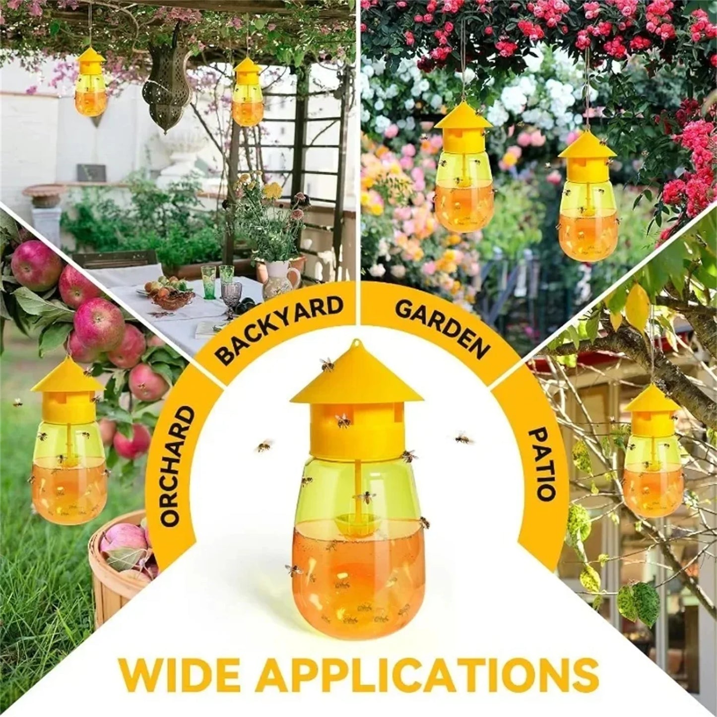 5-1PCS Wasp Traps Waterproof Hanging Hornets Trap for Indoor Outdoor Reusable Garden Fruit Flower Fly Catcher Pest Control Tool