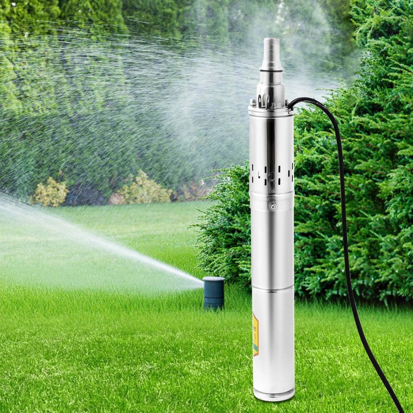 DC24V Deep Well Submersible Pump, 0.37KW Pure Copper Motor, 65m Max Head 2850RPM Overheat Protection Water Pump for Farm Irrigation Home Water Supply