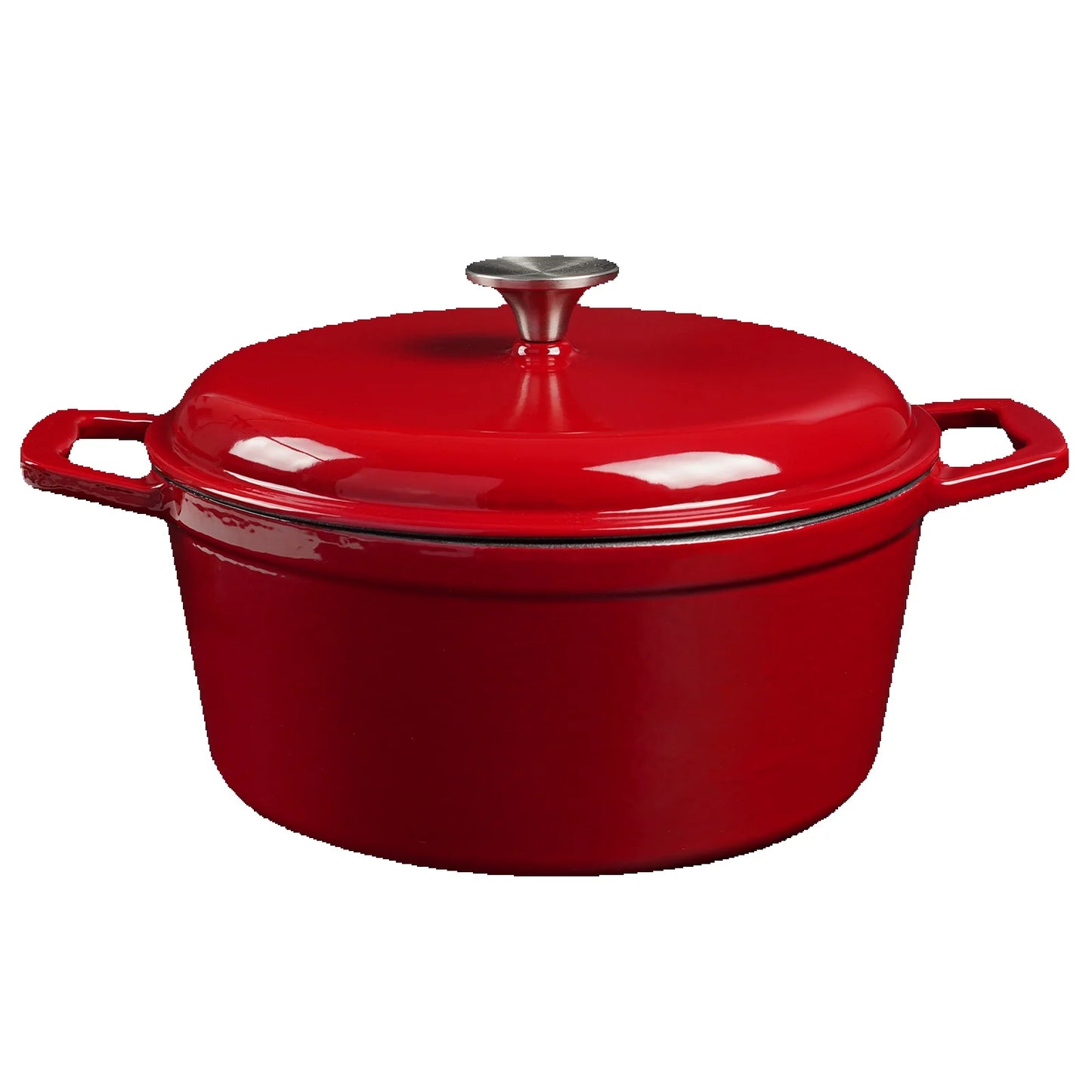 HanSmart Enameled Cast Iron Dutch Oven With Lid For Braising