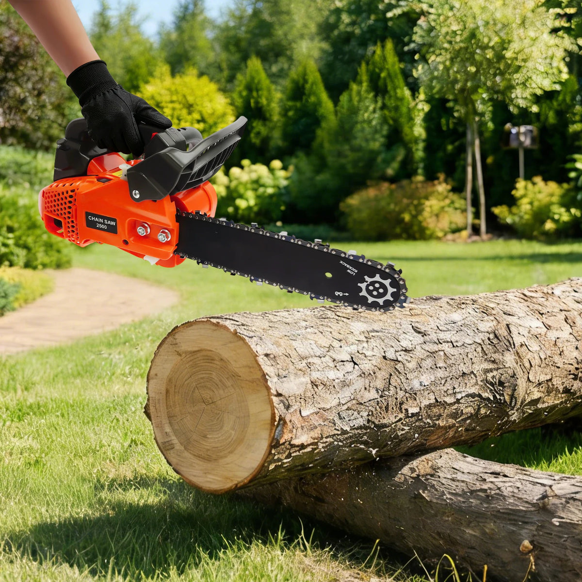 25.4cc 900W Gas Powered Chainsaw, 11.8 Inch Guide Bar 2-Stroke Handheld Mini Petrol Chainsaw for Garden Tree Pruning Wood Cutting