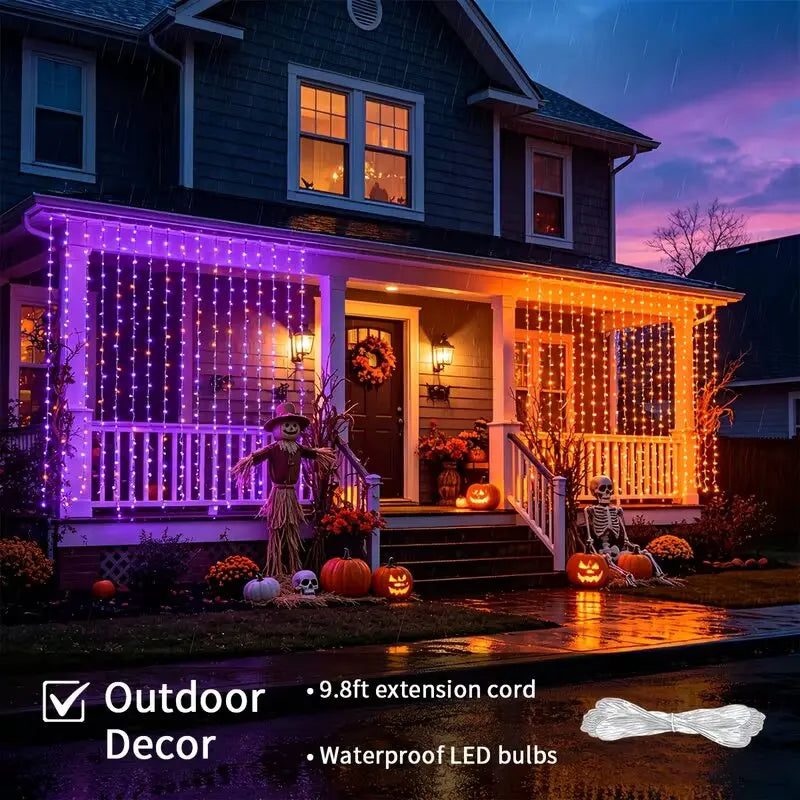 Indoor and Outdoor LED Curtain Fairy String Lights Equipped with Music Sync Mode & Handheld Remote Controller, Smart Hanging Ambient Decor Lighting for Christmas Festival, All Kinds of Themed Parties and Daily Household Inter