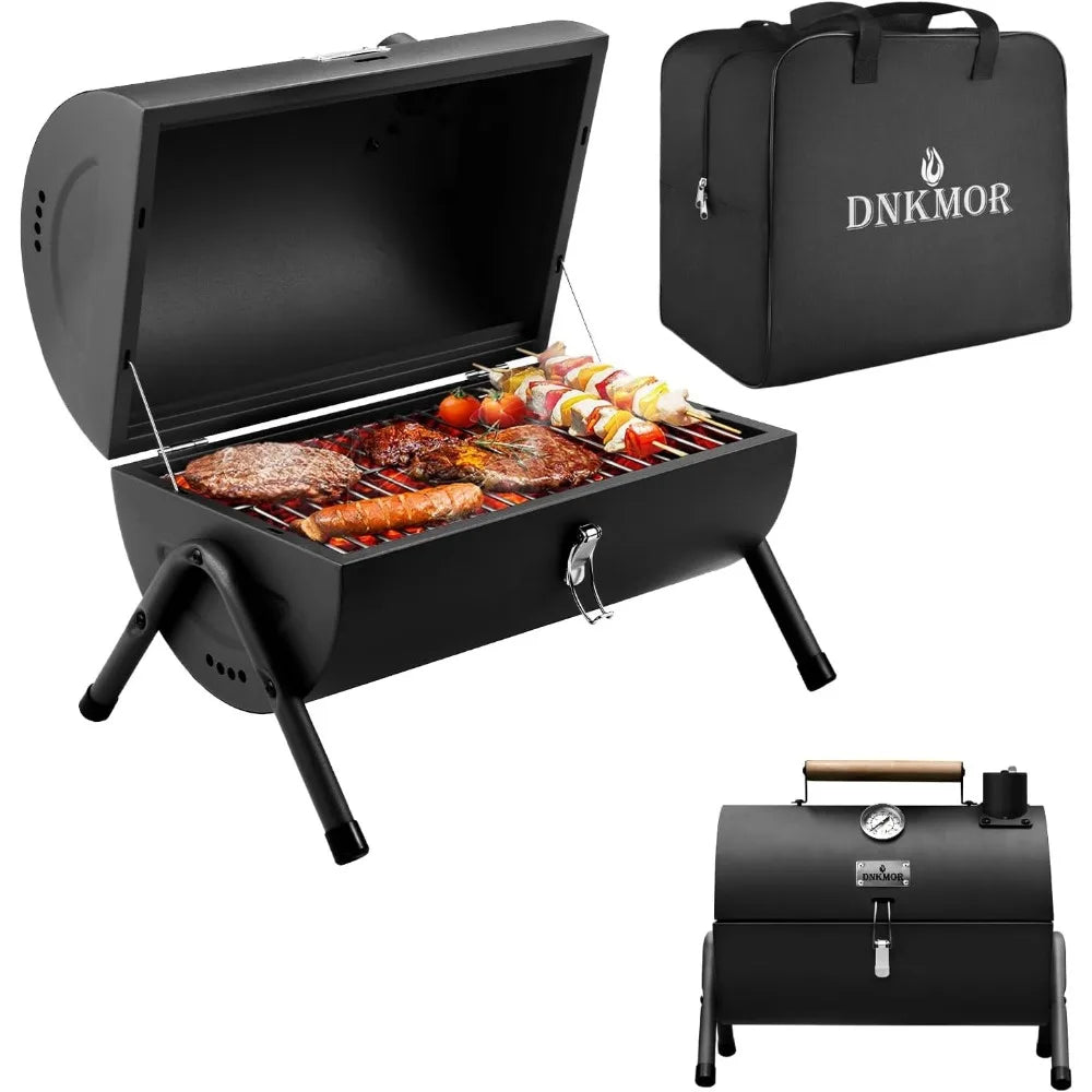 Portable Charcoal Tabletop Grill Compact Outdoor BBQ Smoker for Backyard Camping Picnic Beach Cooking