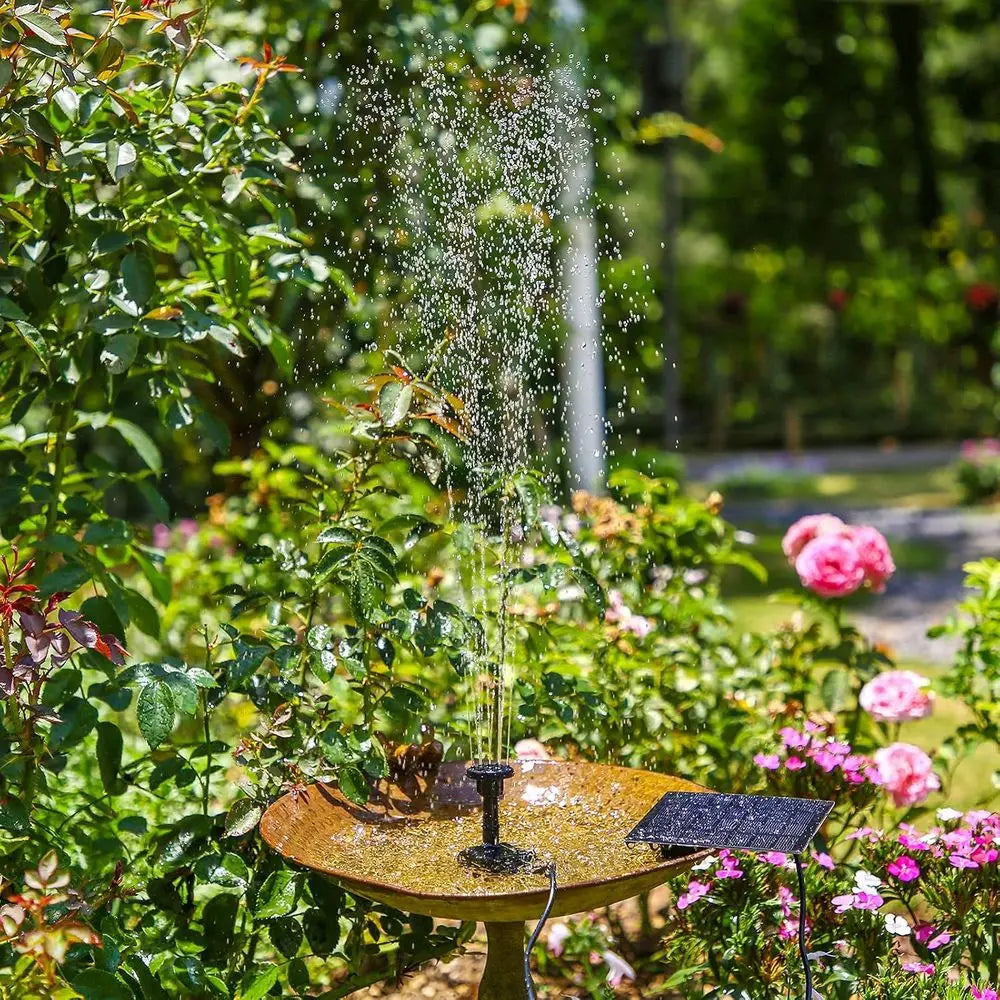 DIY Water Pump Kit or Outdoor Water Feature, Powered Fountain Pump with 6 Nozzles for Bird Bath, Ponds, Garden, Fish Tank