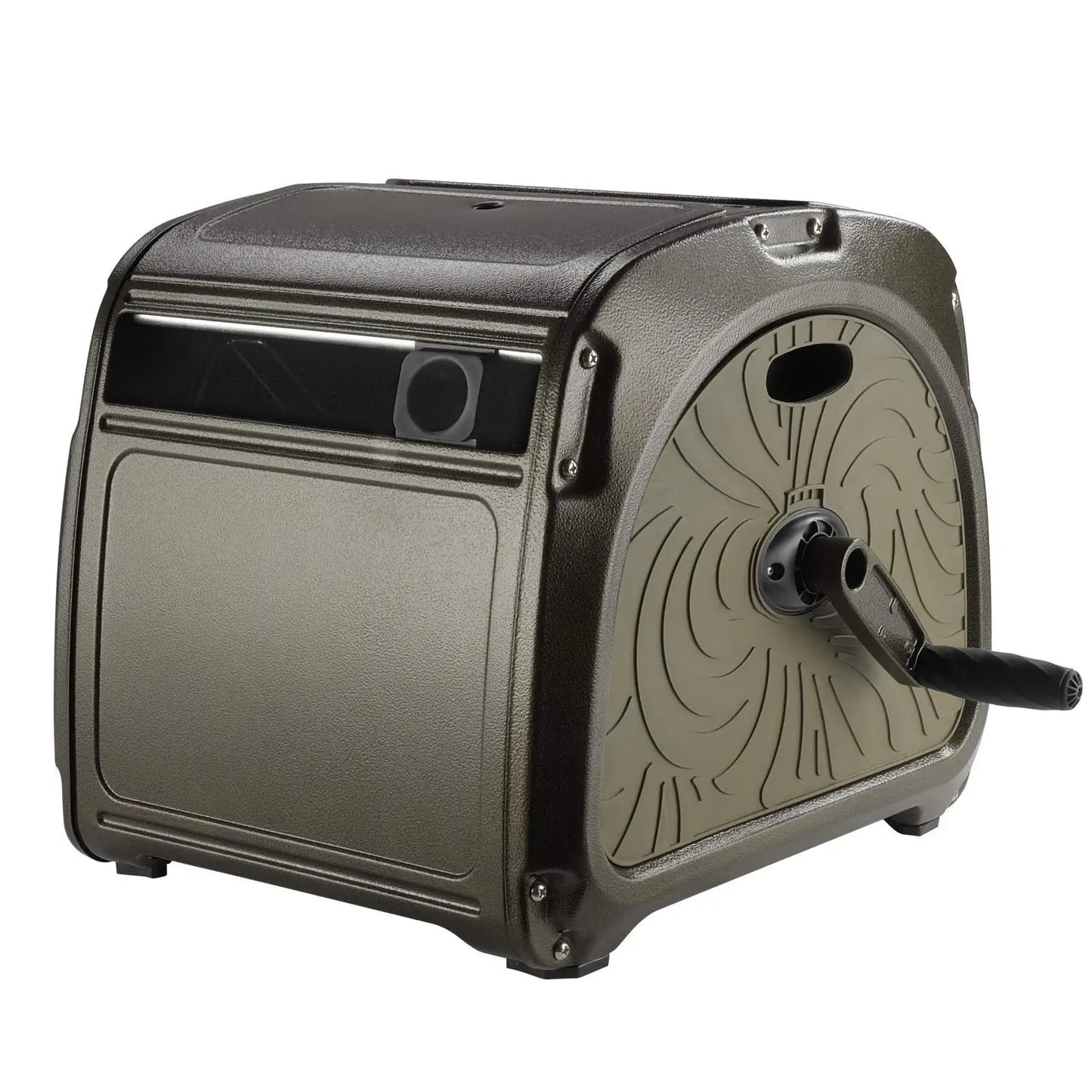 Giraffe Tools SW5 Metal Hose Reel Green Heavy Duty Garden Storage Hideaway with Crank Handle 150ft 5/8 Inch Hose Capacity