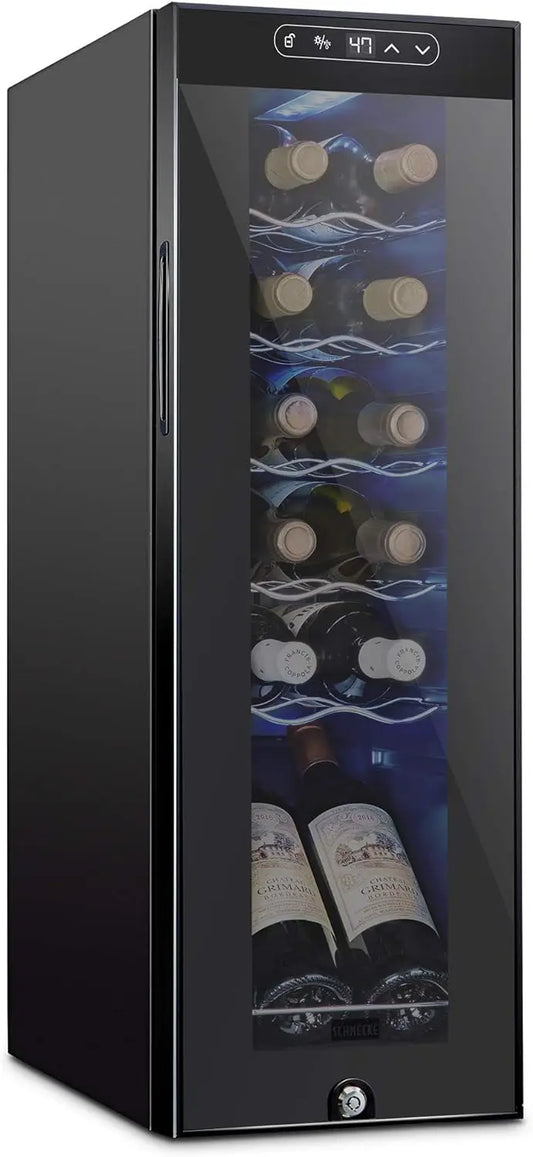 Wine Cooler With Digital Temperature Control Lock UV-Resistant Glass