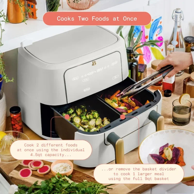 Beautiful TriZone Air Fryer Nonstick Pot Set Drew Barrymore