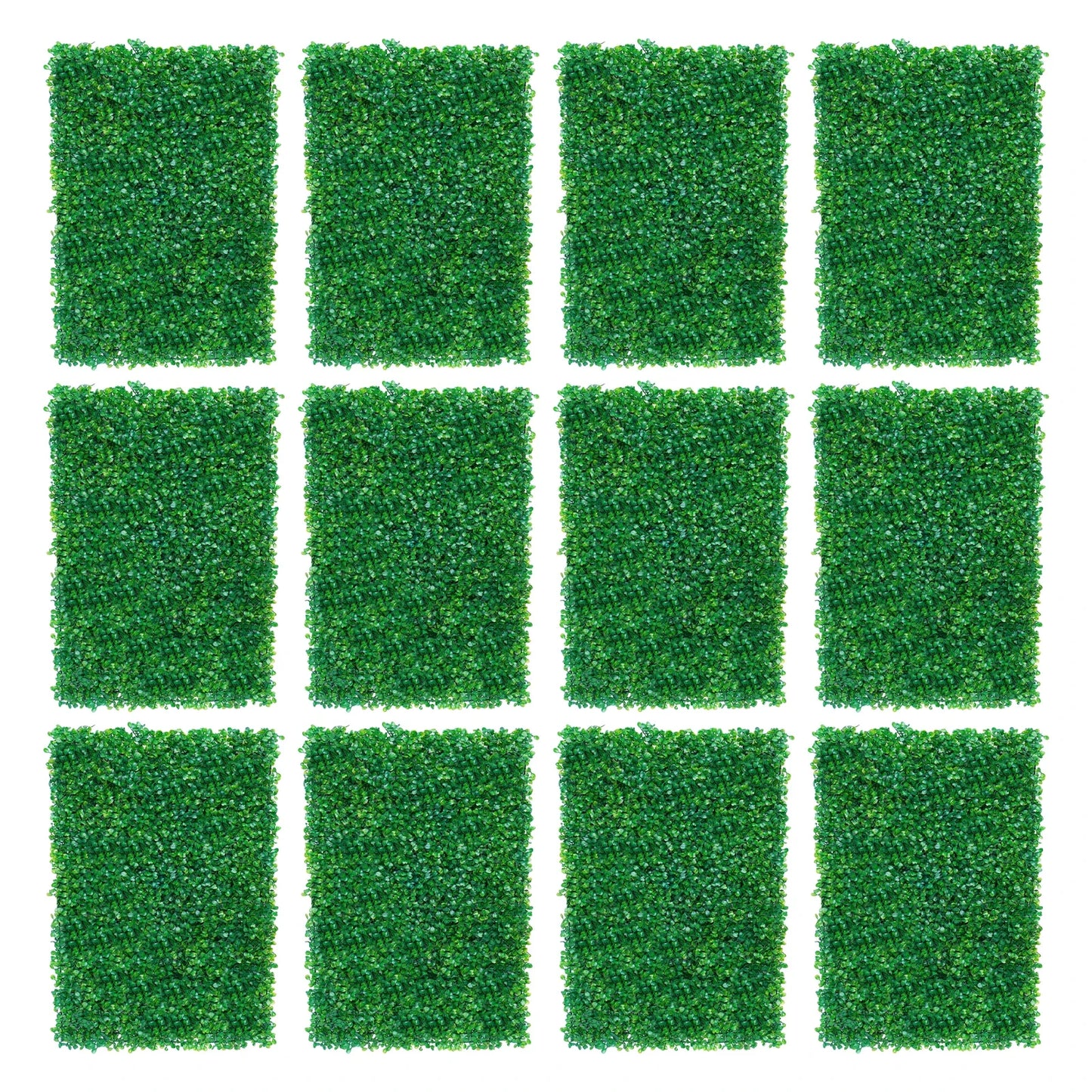 12Pcs 60x40cm Artificial Hedge Screen Privacy Fence Faux Plant Leaves Panels Boxwood Grass for Home Garden Decor Yard Wall Decor
